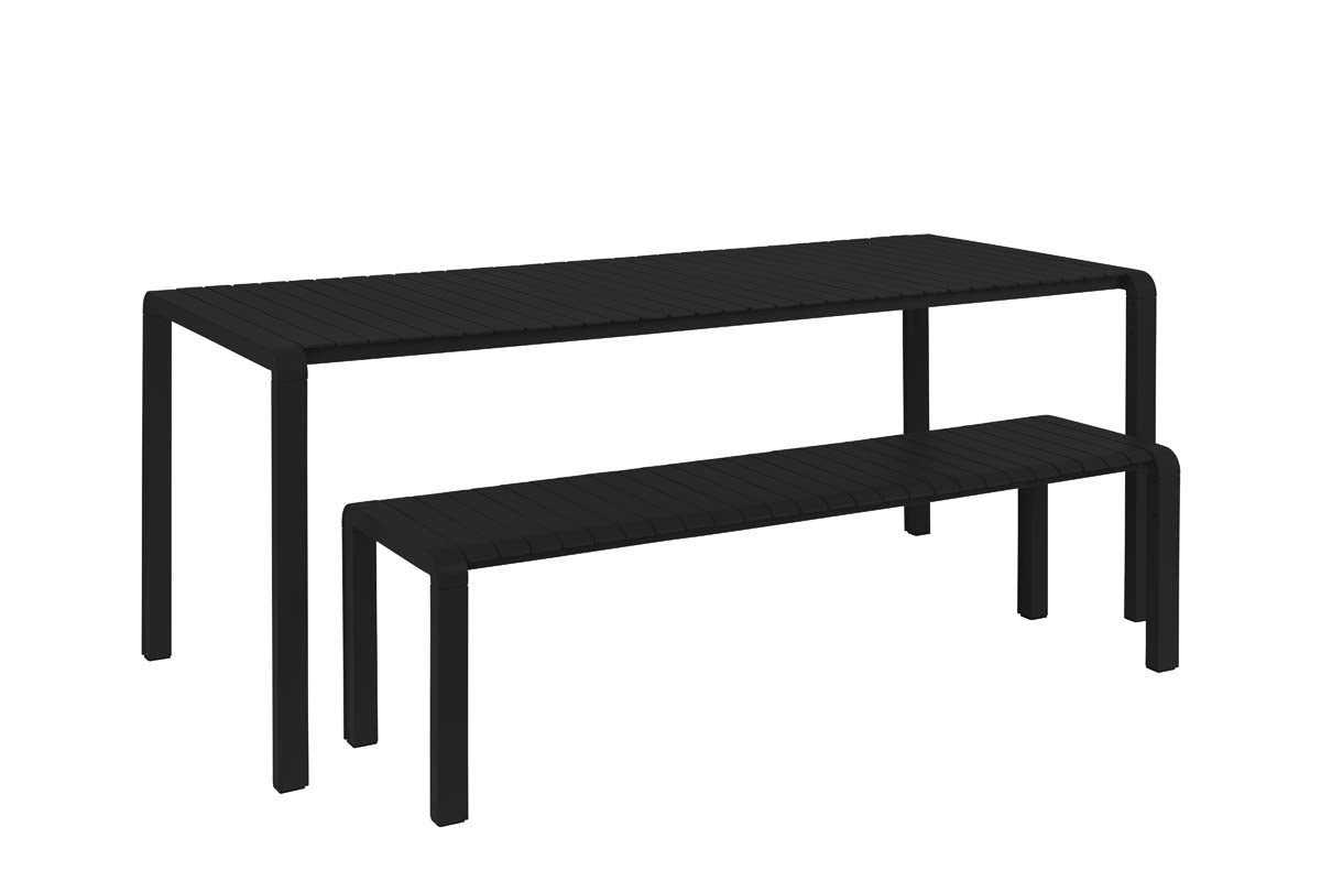 Vondel Gartentisch 214x96 cm Schwarz