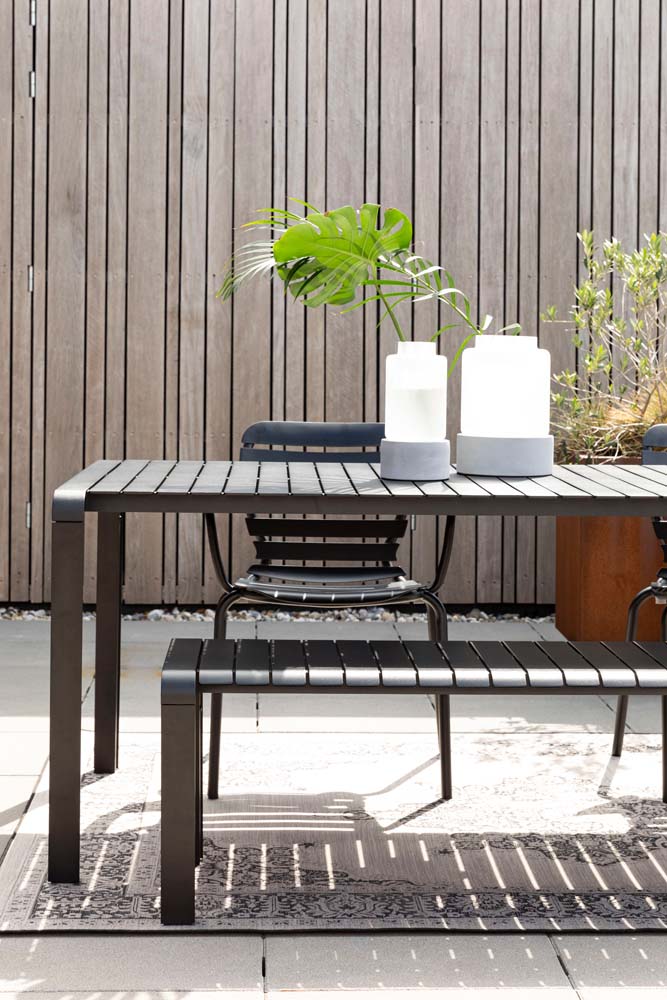 Vondel Gartentisch 214x96 cm Schwarz