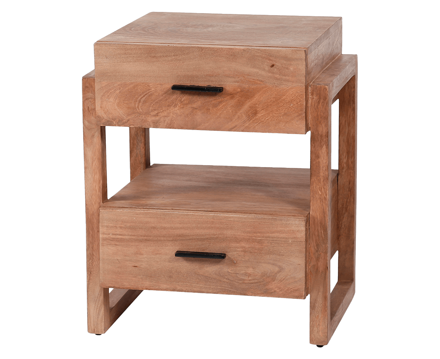 Gobi Nachttisch mit 2 Schubladen Mangoholz Massiv