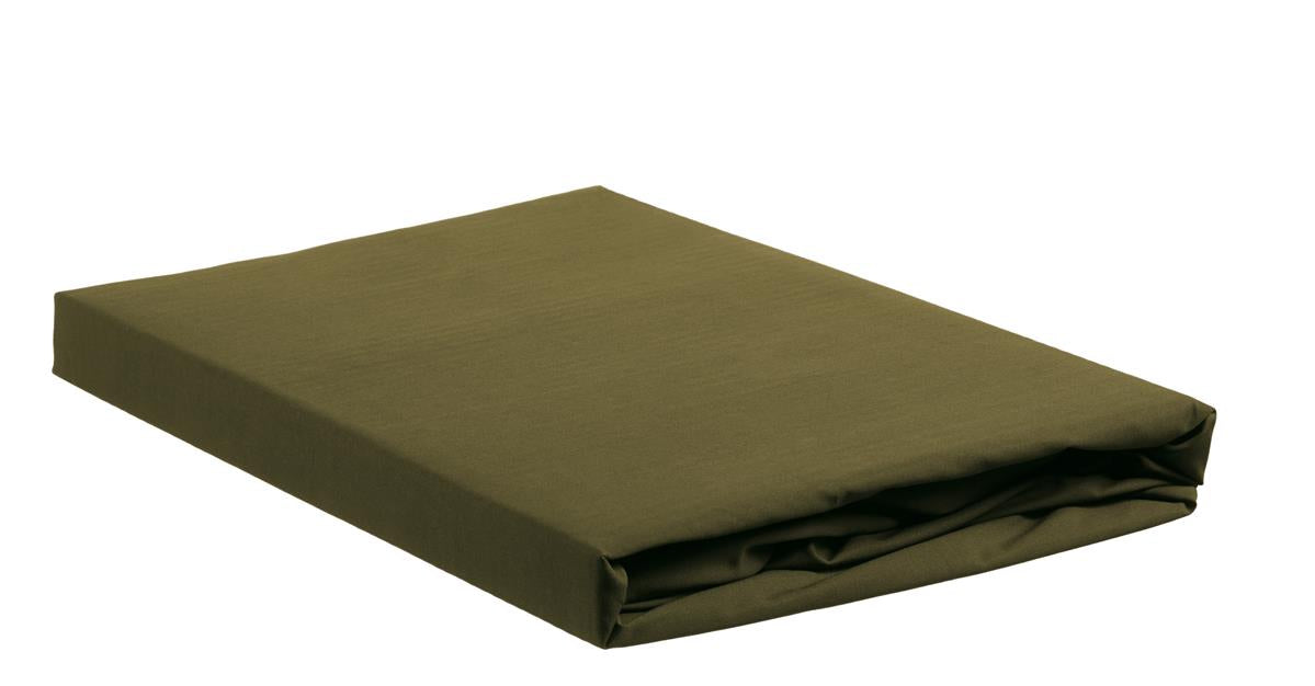 Cotton Uni HL Spannbettlaken Olivgrün