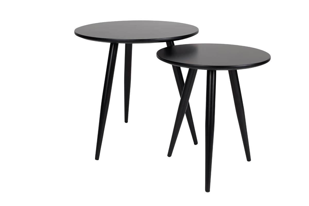 Daven Beistelltisch 2er Set Schwarz