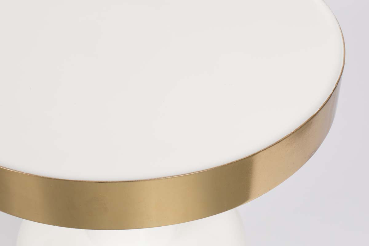 Glam Beistelltisch Ø 36cm Weiß