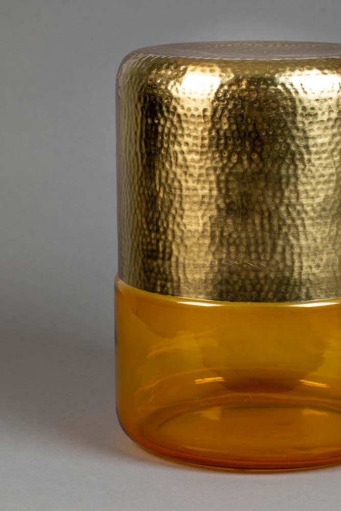 Cave Beistelltisch Ø35cm Gold / Bernstein