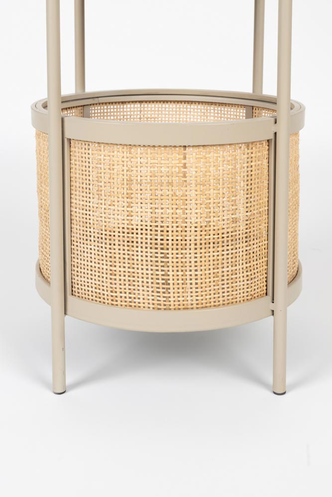Makoto Beistelltisch Ø30cm mit Rattan Taupe