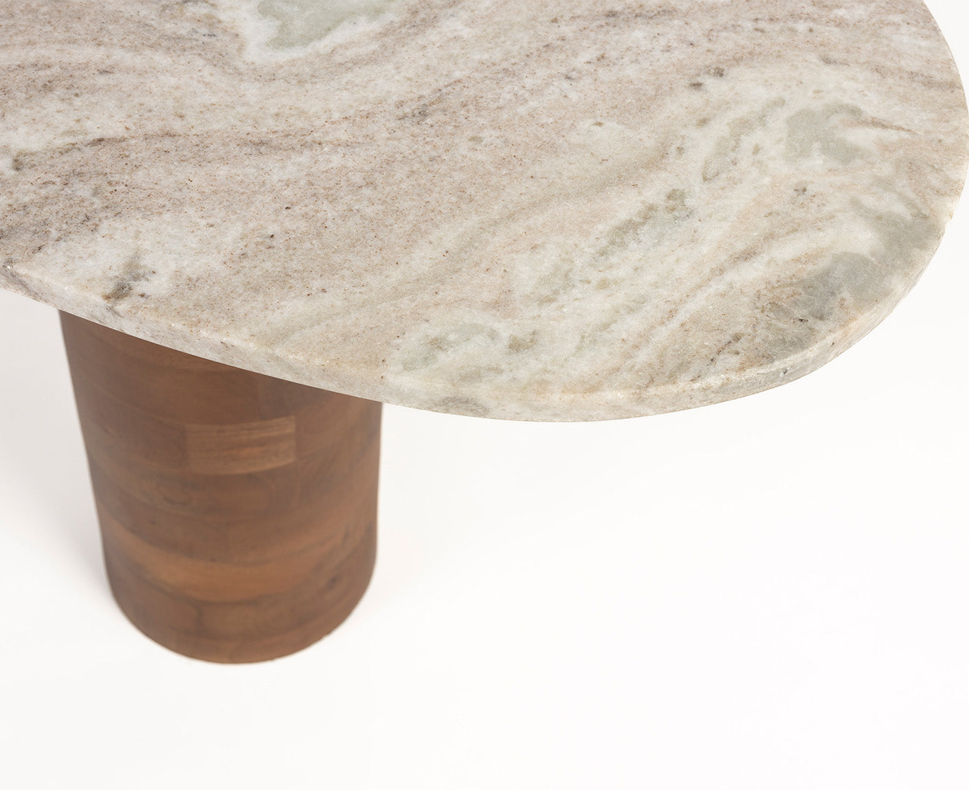 Kouk Couchtisch Oval Marmor / Massivholz Mango