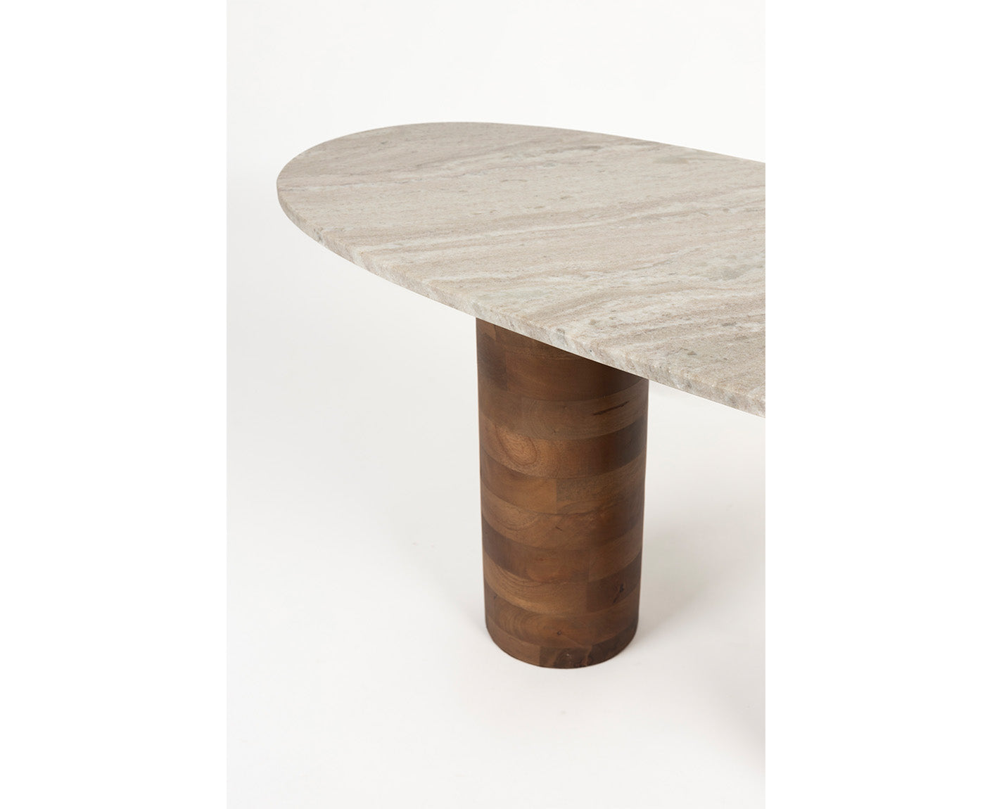 Kouk Couchtisch Oval Marmor / Massivholz Mango