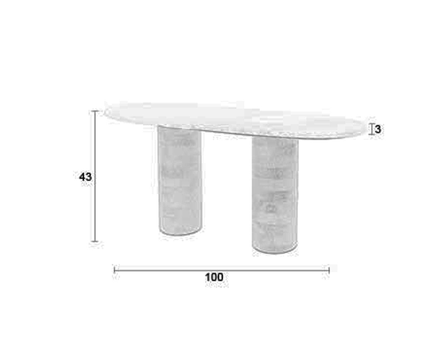Kouk Couchtisch Oval Marmor / Massivholz Mango