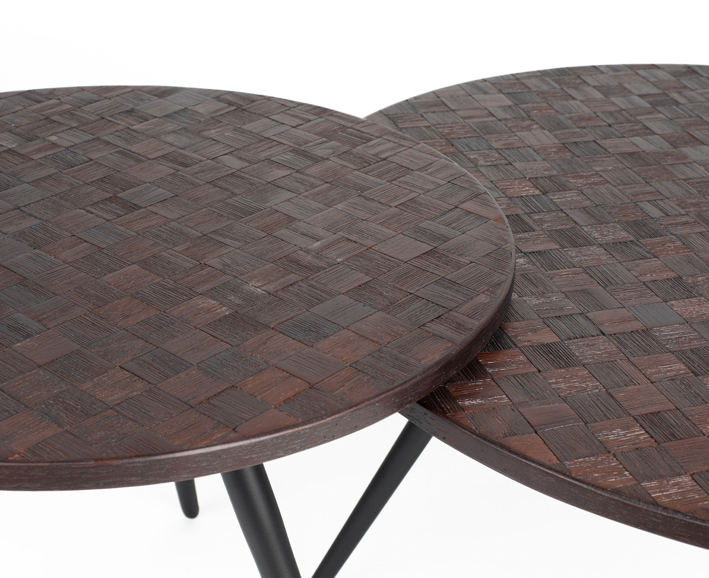 Webster Couchtisch Teak / Schwarz 2-er Set
