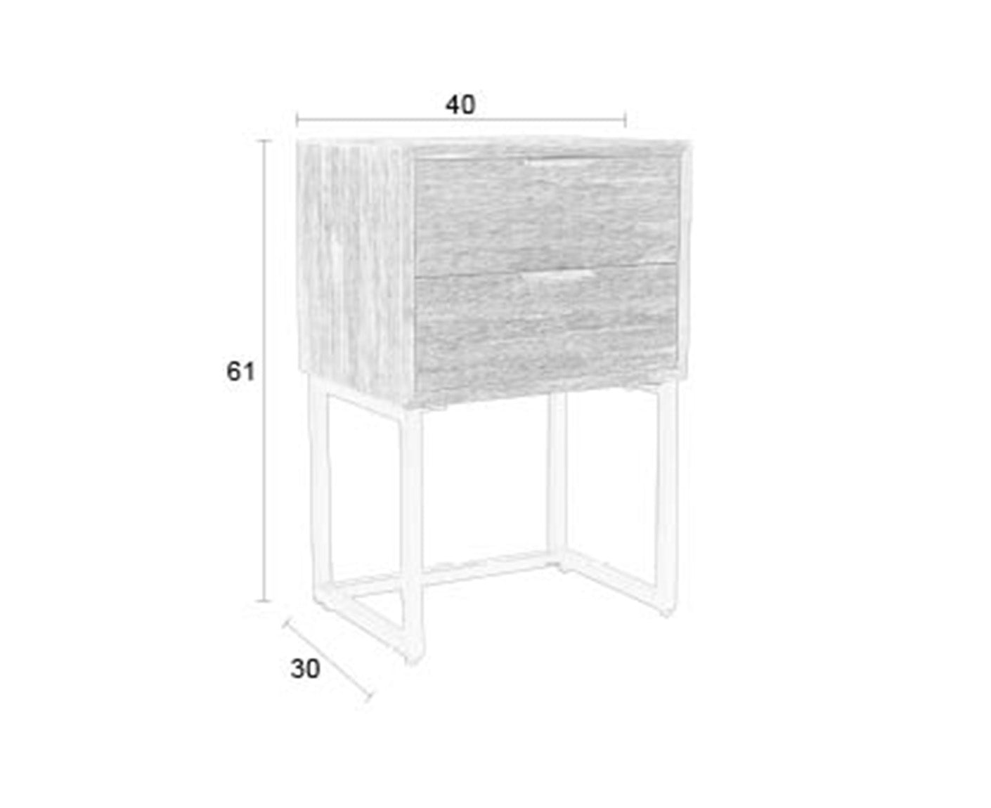 Webster Nachttisch Teak / Schwarz