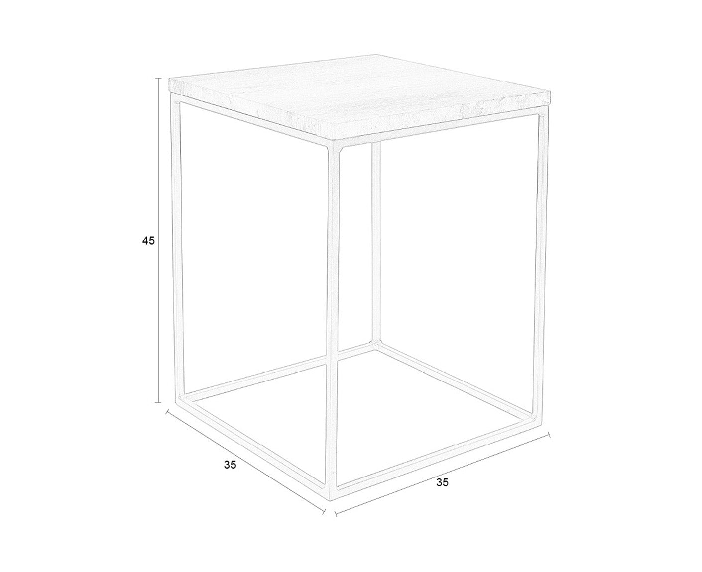 Stray Beistelltisch Marmor 35 x 35 cm Grau