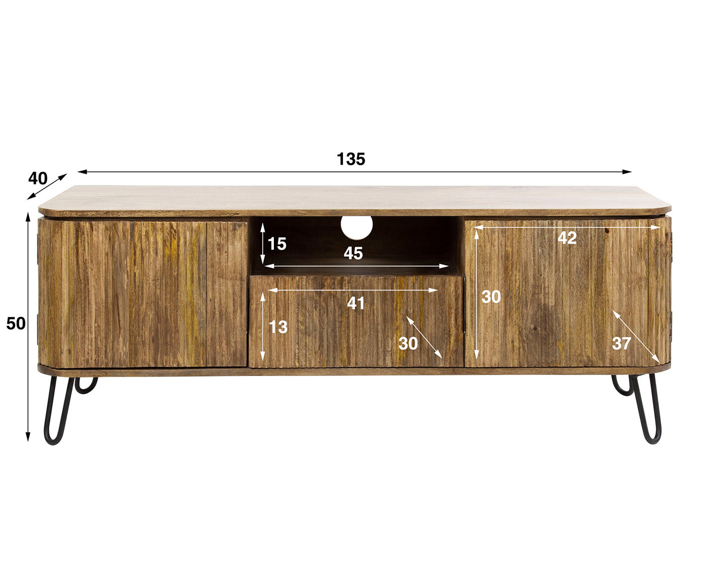 Wave TV-Lowboard Mangoholz Massiv