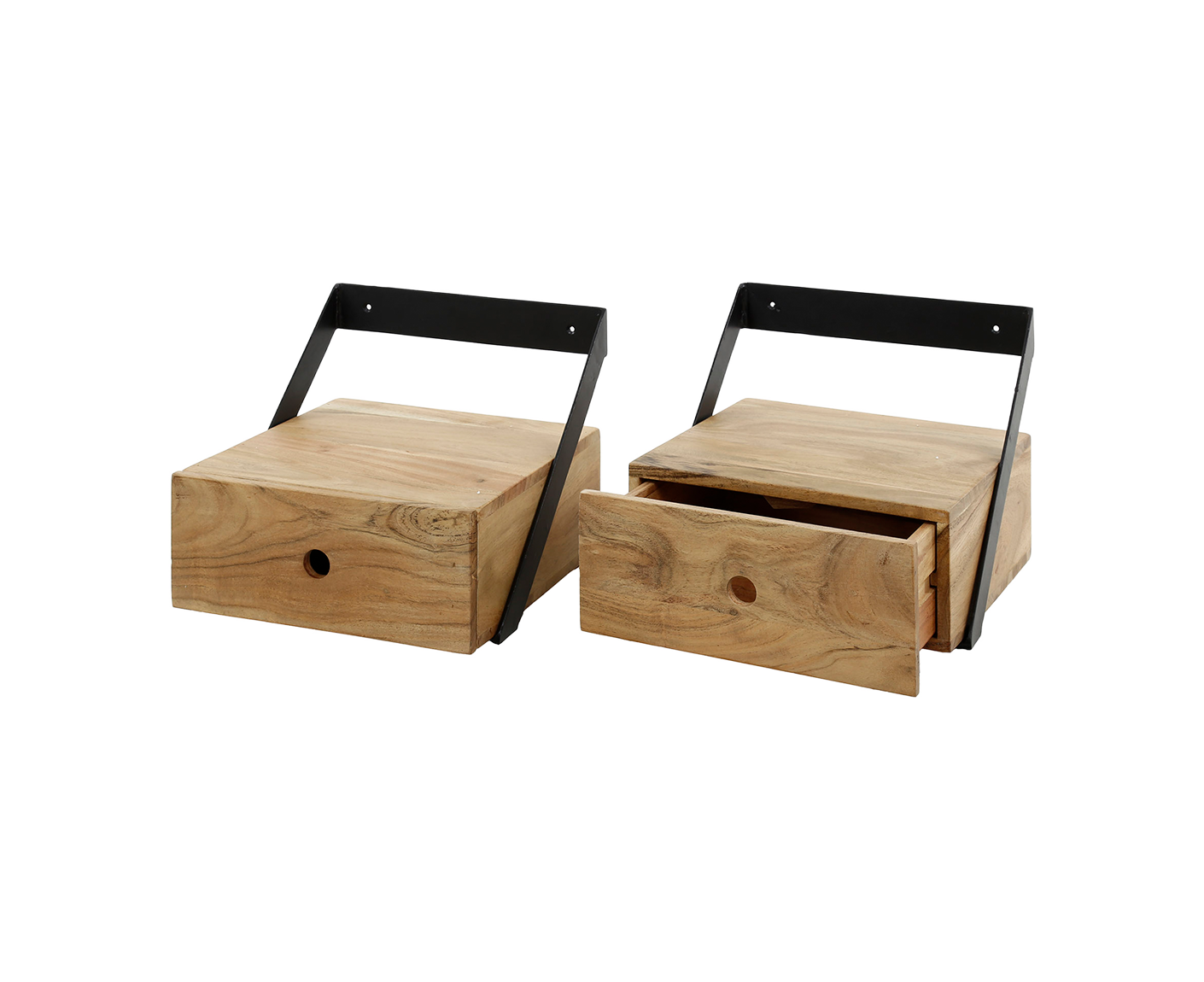 2er Set Couchtisch XS Akazie Massivholz Natur