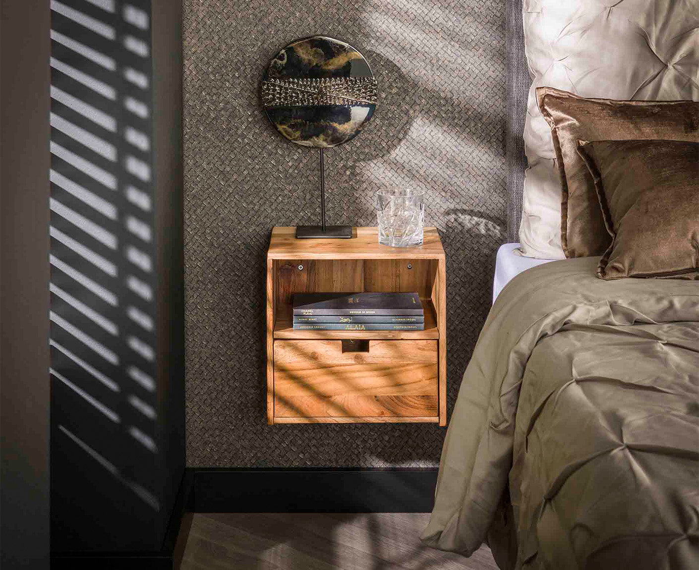 2er Set Couchtisch S Akazie Massivholz Natur