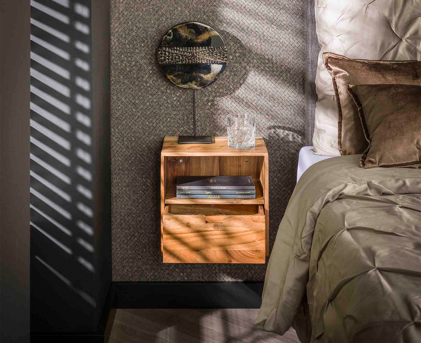 2er Set Couchtisch S Akazie Massivholz Natur