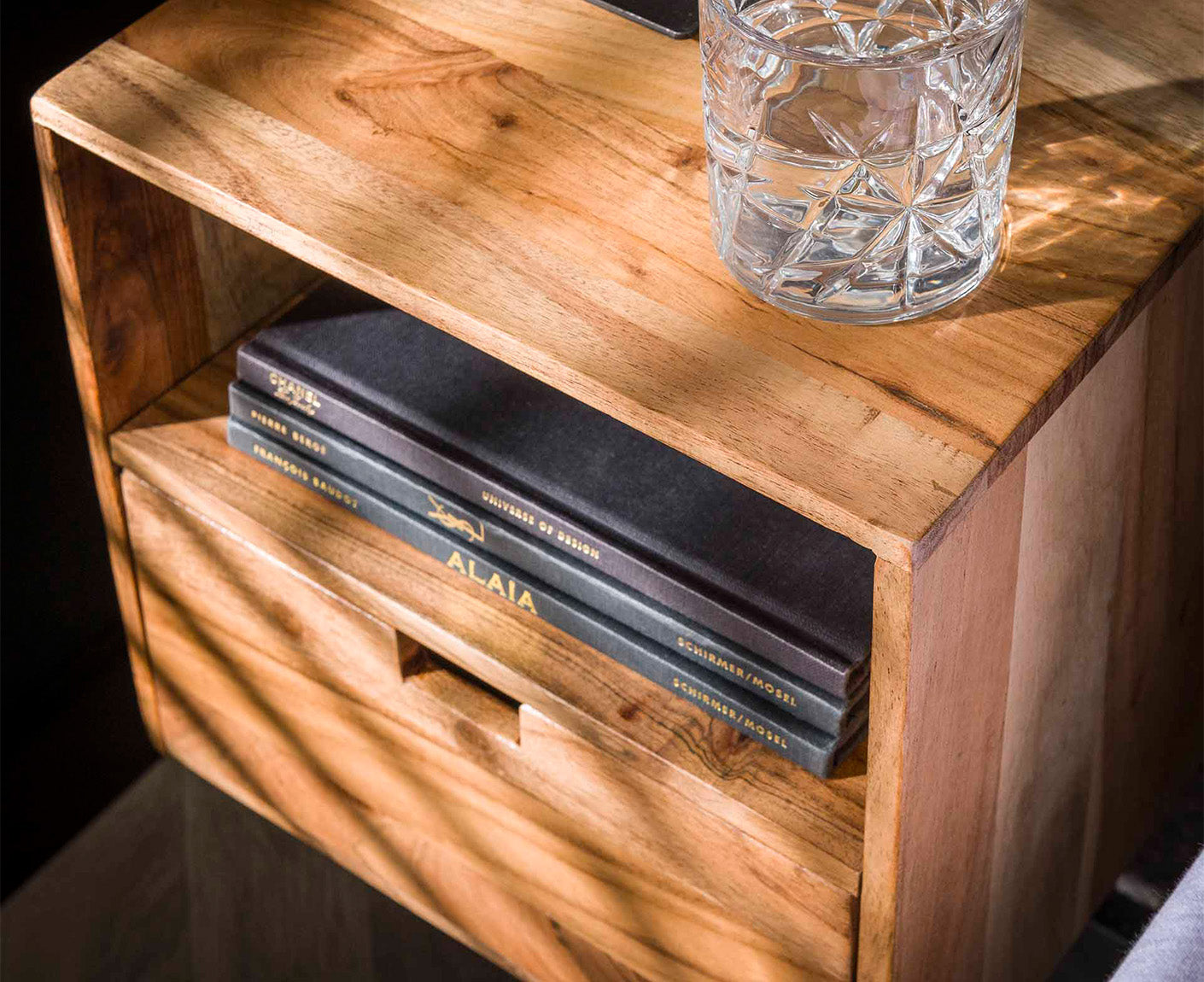 2er Set Couchtisch S Akazie Massivholz Natur