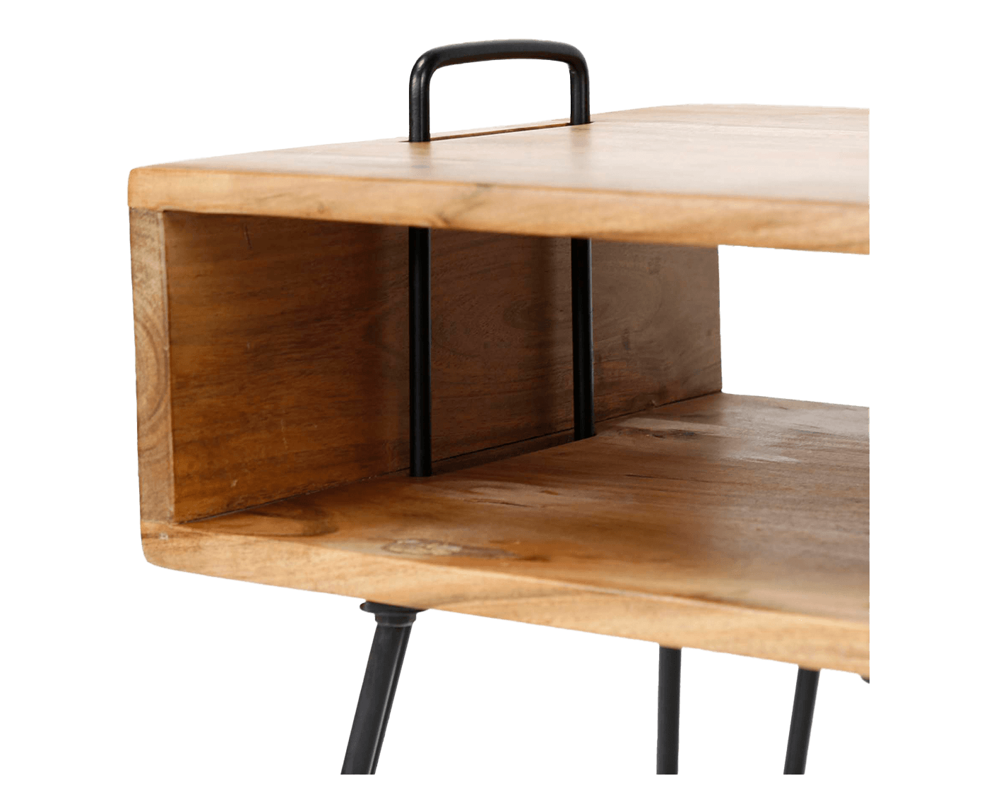 Quadro TV-Schrank mit 2 offenen Fächern Akazie Massivholz Natur