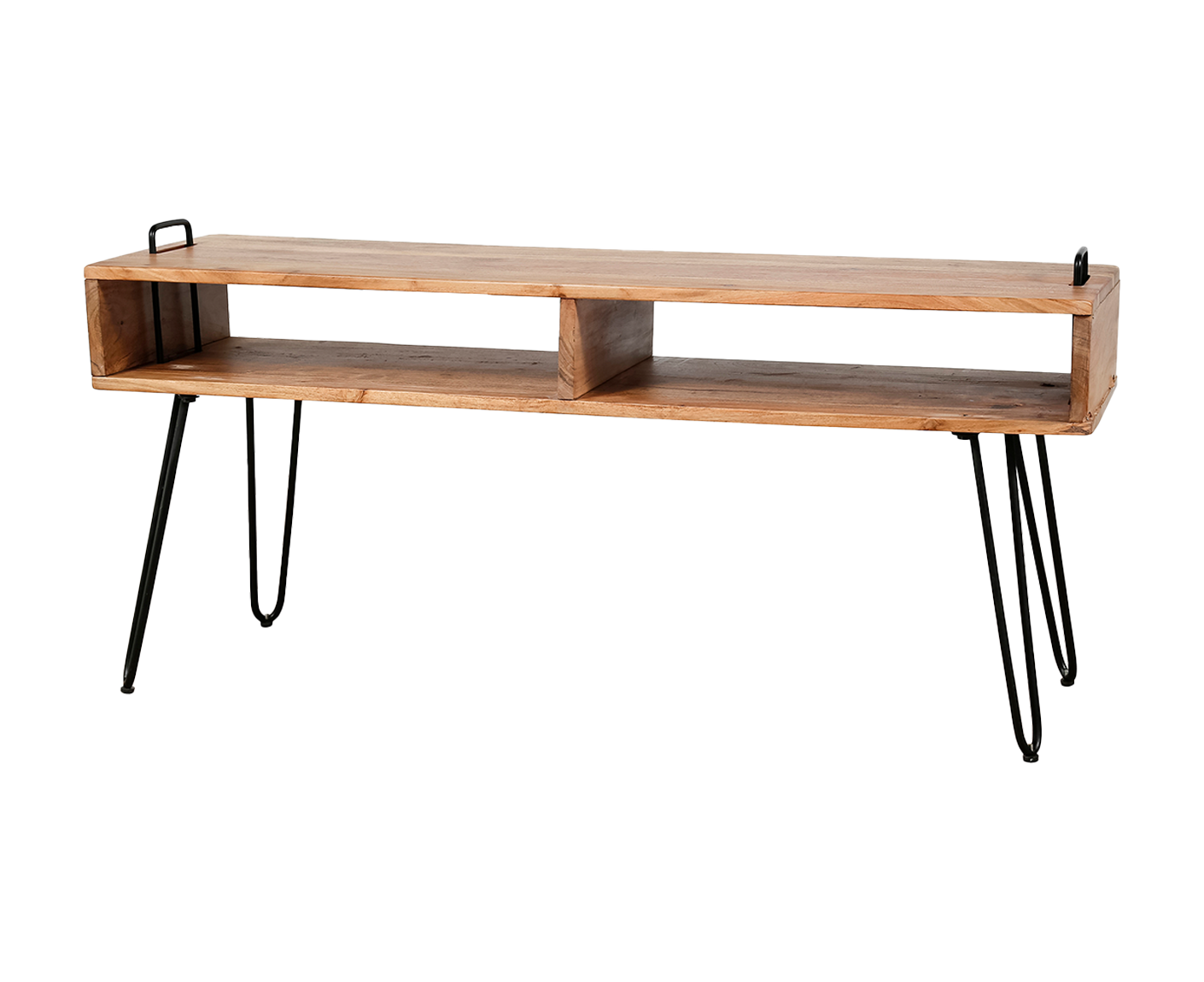 Quadro TV-Schrank mit 2 offenen Fächern Akazie Massivholz Natur