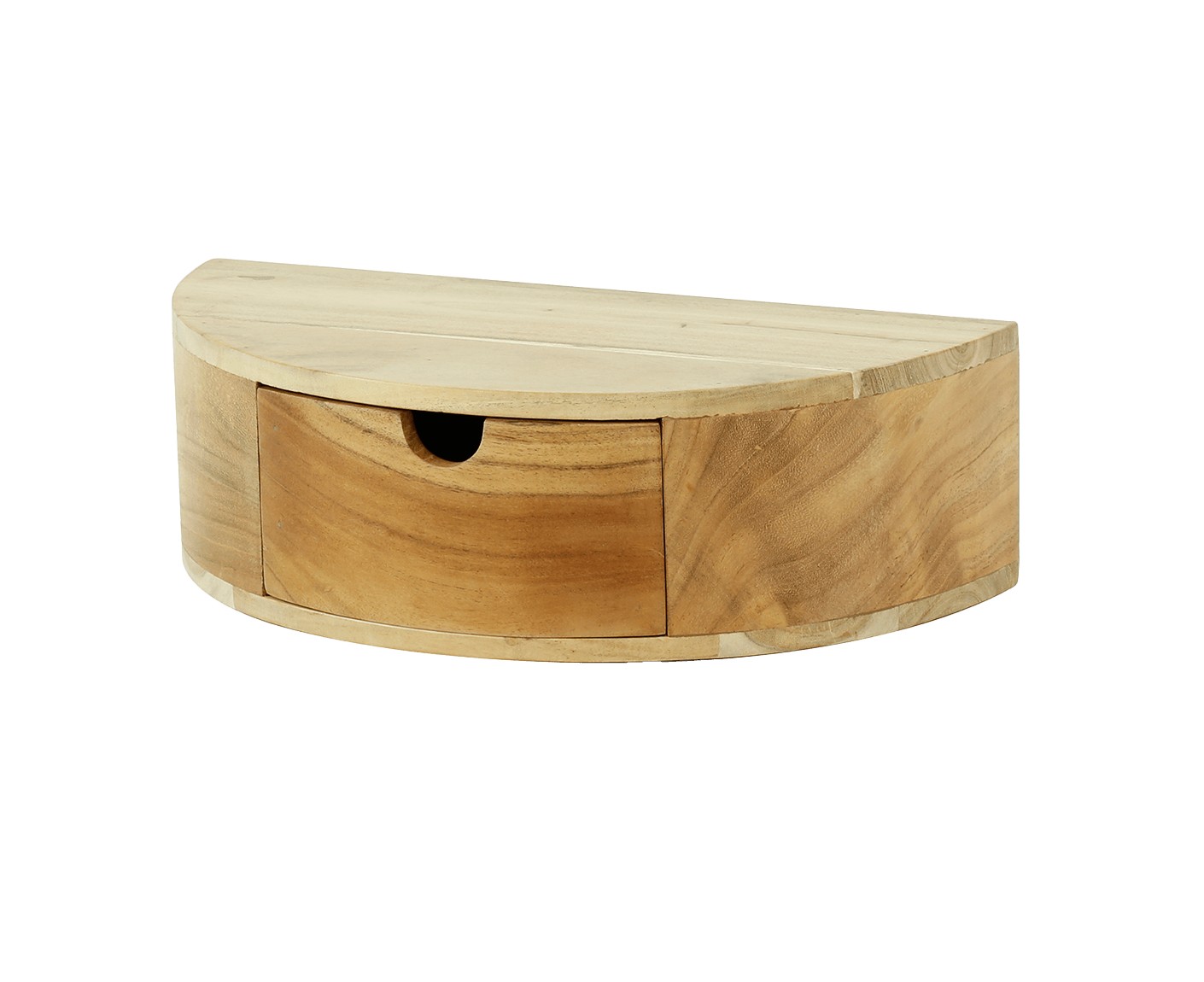 Curve Nachttisch mit Schublade Akazie Massivholz Natur