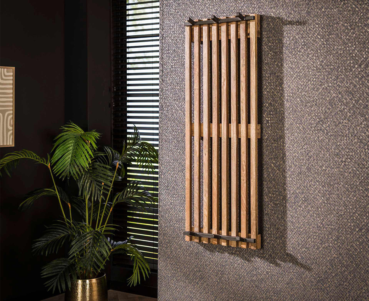 Wandgarderobe hoch Mango Massivholz Sand