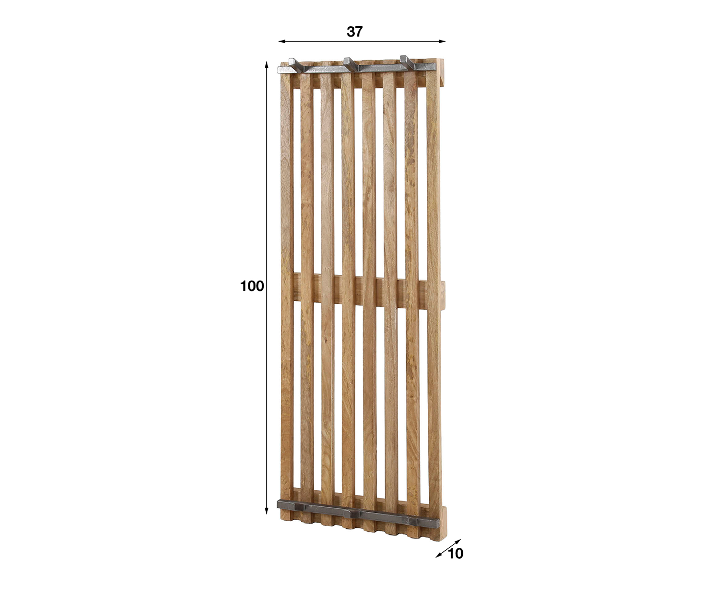 Wandgarderobe hoch Mango Massivholz Sand
