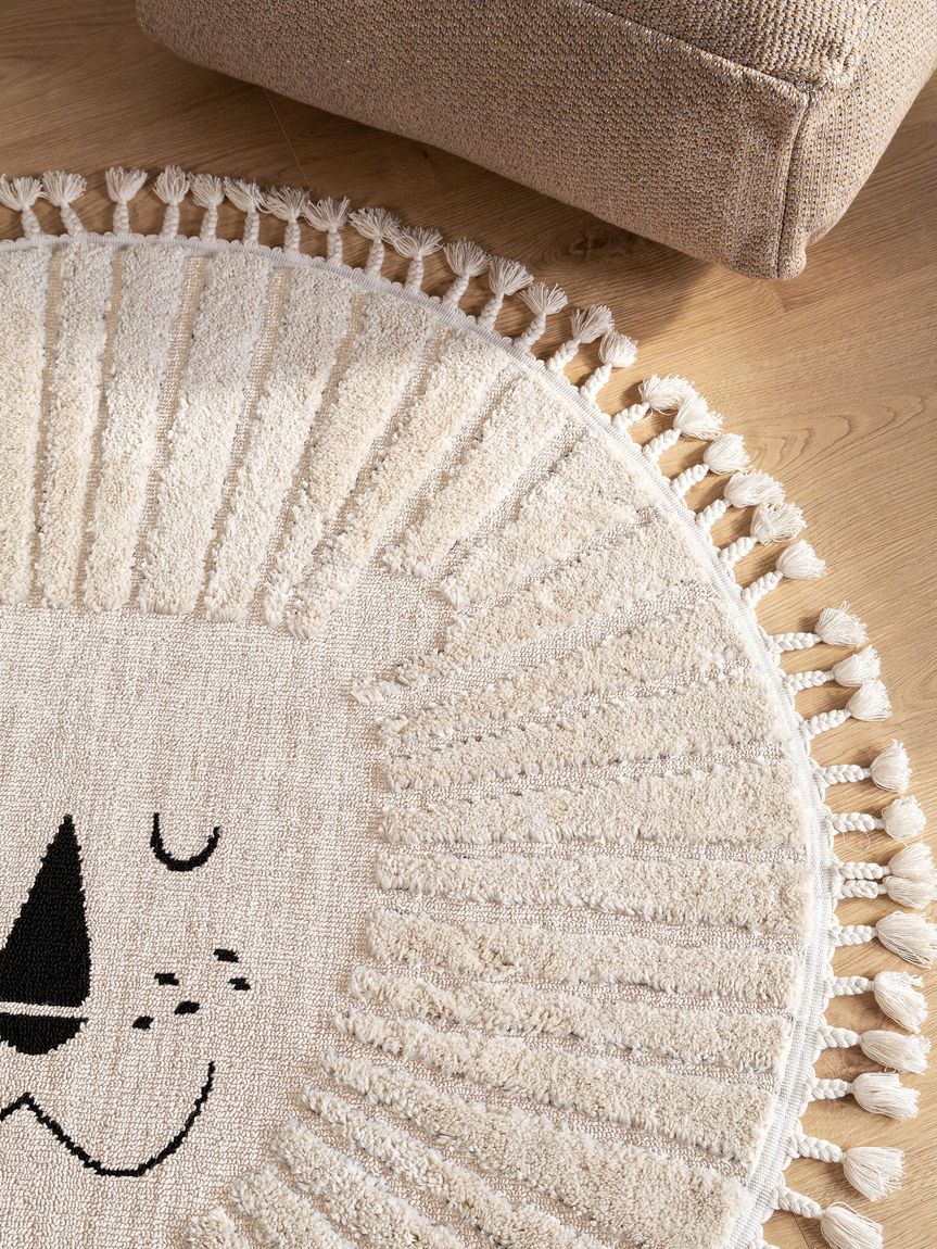 Kinderteppich Momo Ø 120 cm rund Creame
