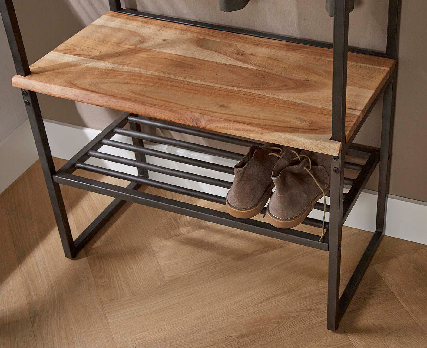Edge Stab Komplettgarderobe Akazie Massivholz Natur