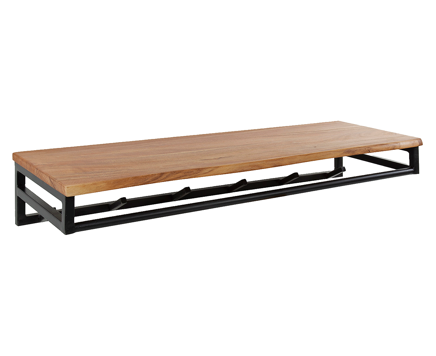 Custom Garderobe mit 6 Kleiderhaken Akazie Massivholz Natur