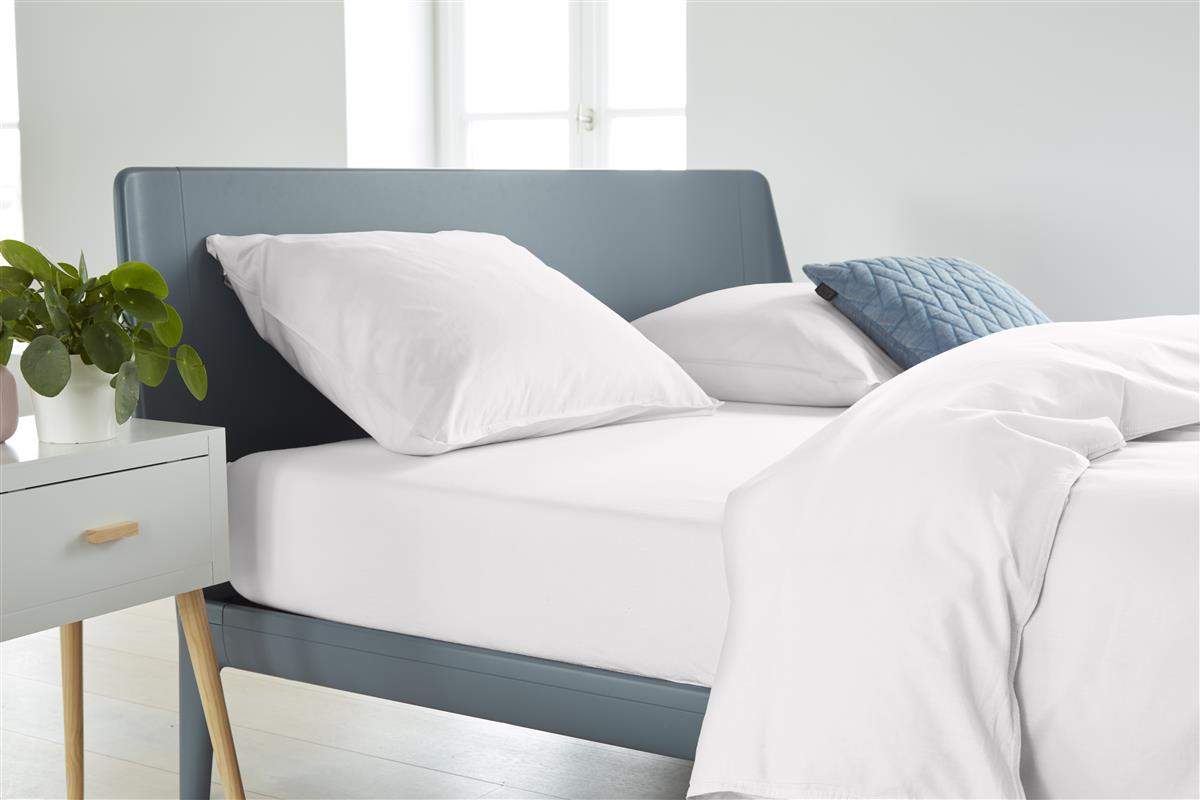 Bamboo Uni HL Spannbettlaken Weiß