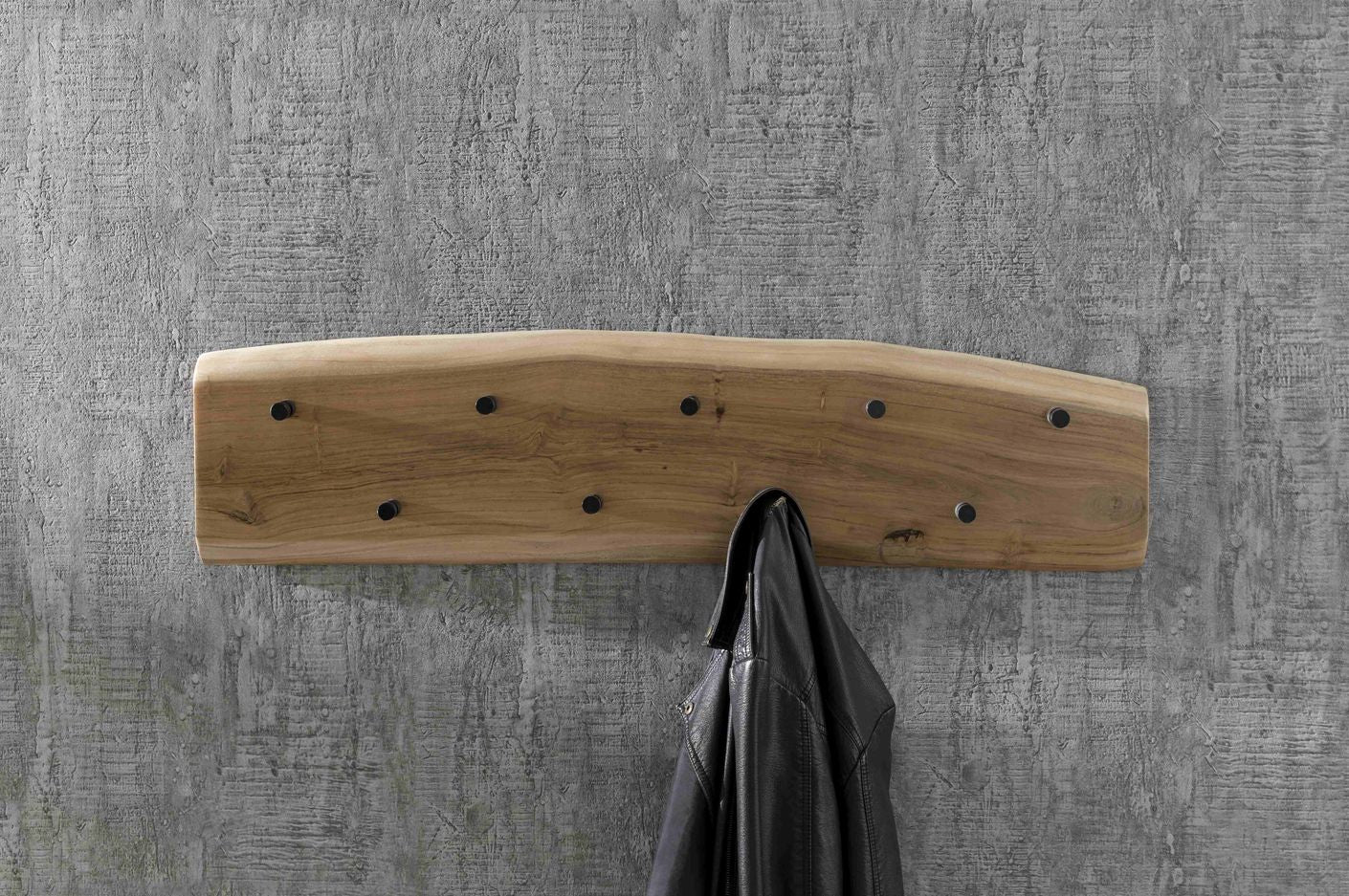 ALBERA Wandgarderobe, 9 Haken Natur