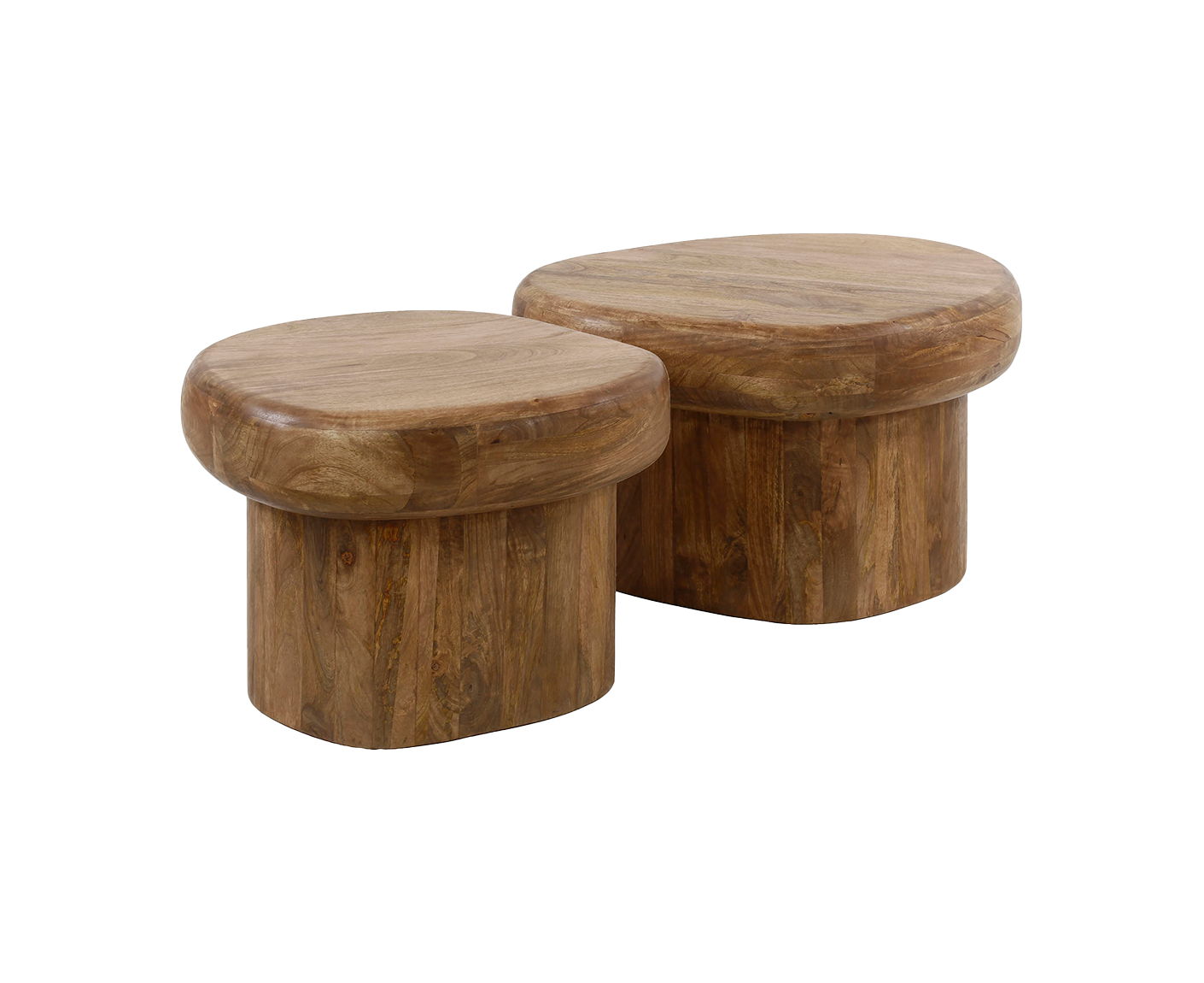 Couchtisch 2er Set Sleek Massiv Mangoholz Sand