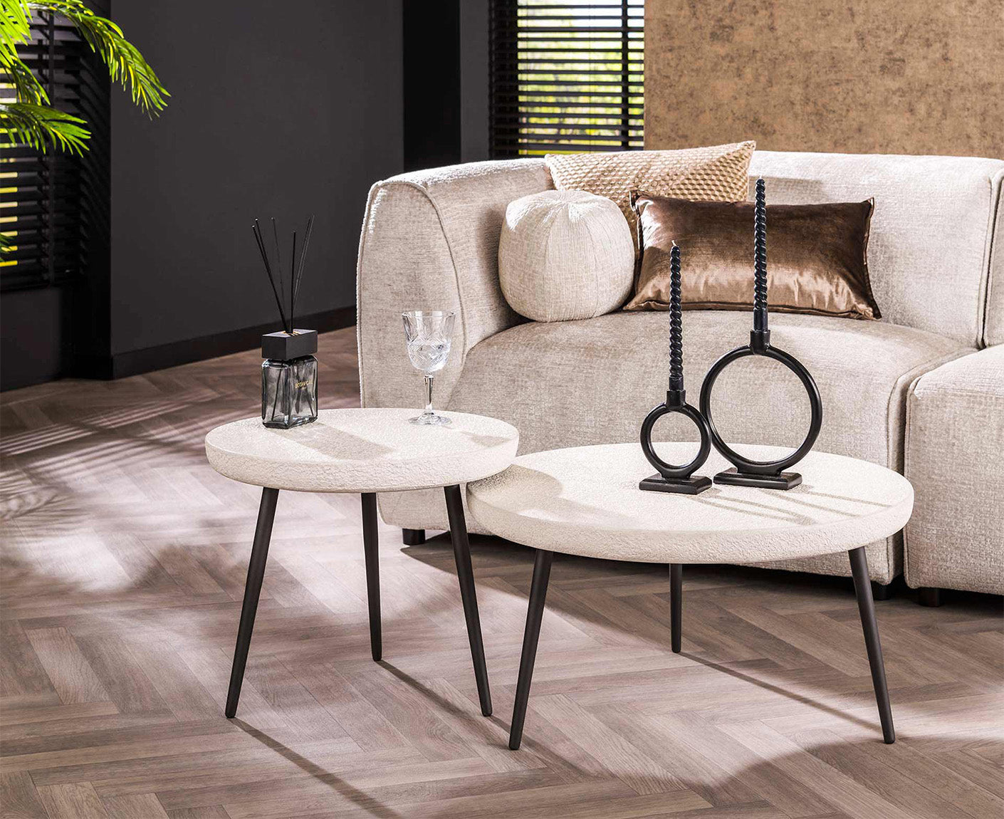 Couchtisch 2er Set rund Stone