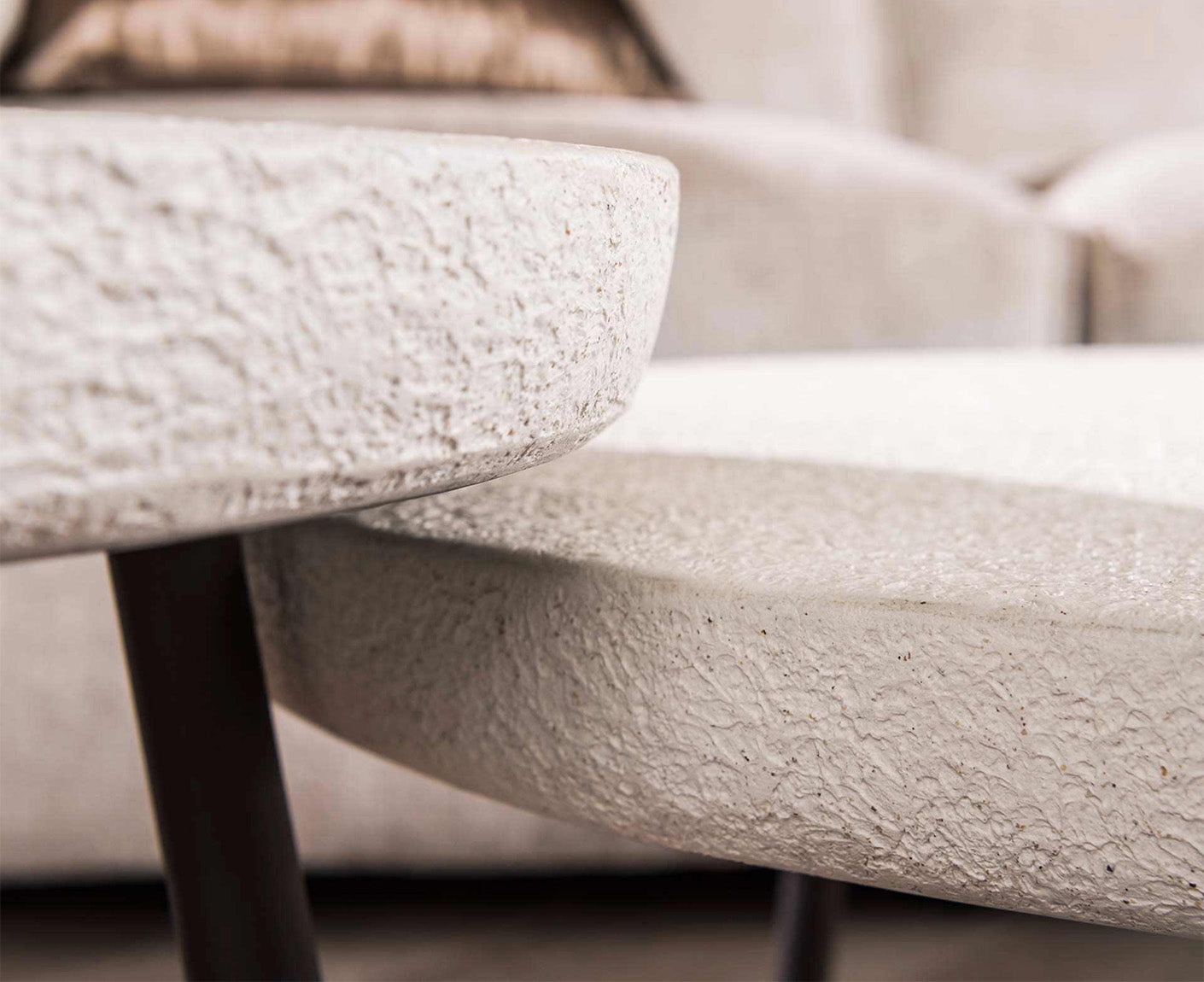 Couchtisch 2er Set rund Stone