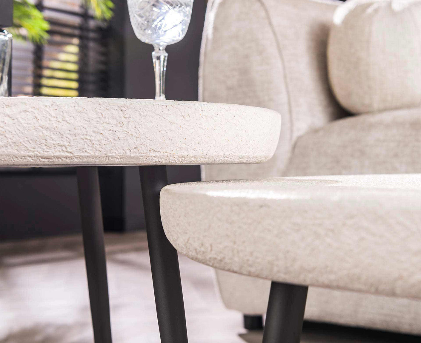 Couchtisch 2er Set rund Stone