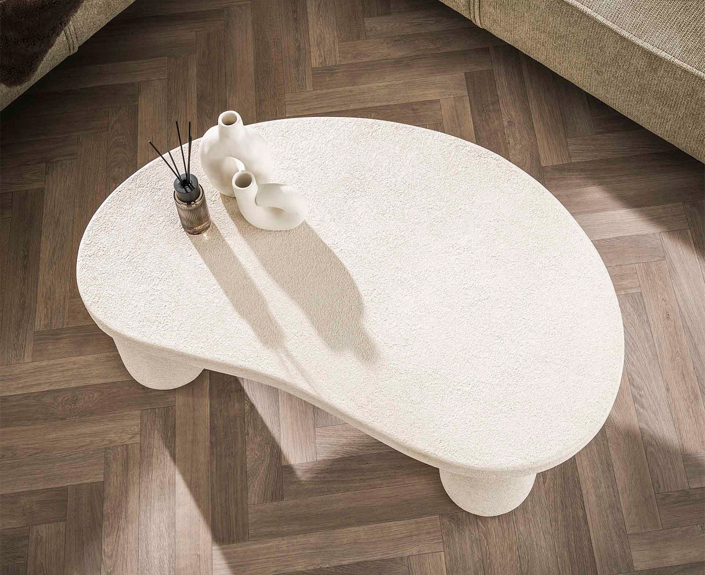 Couchtisch XL Kieselstein Organic Marmor Composite