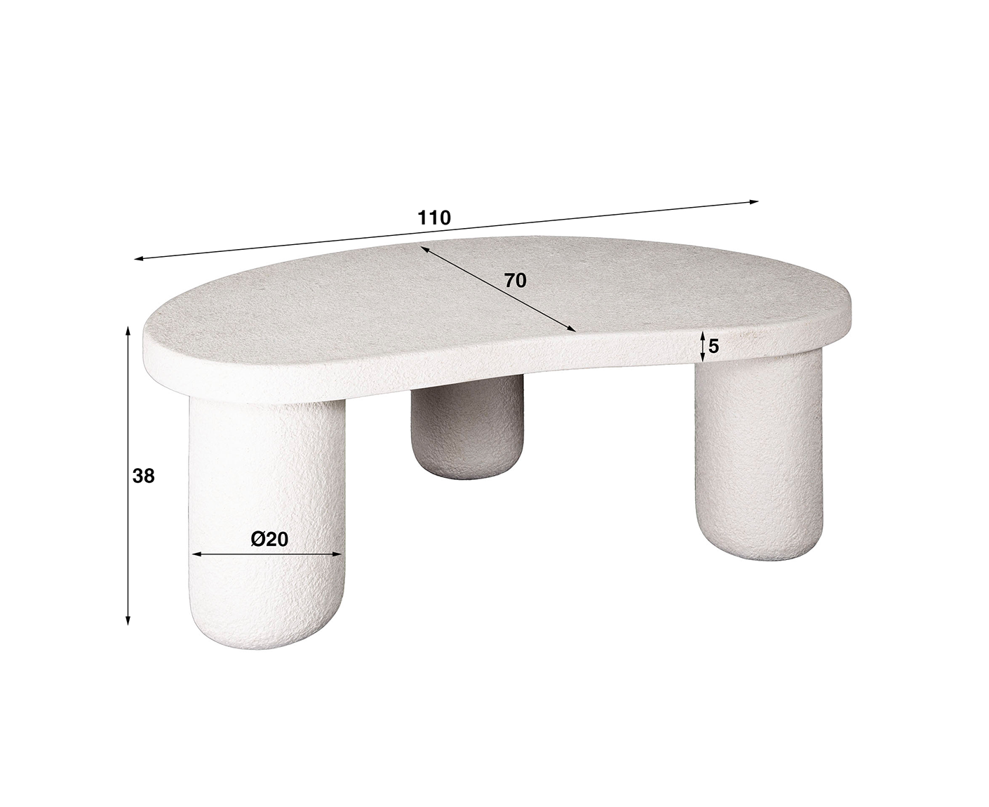 Couchtisch XL Kieselstein Organic Marmor Composite
