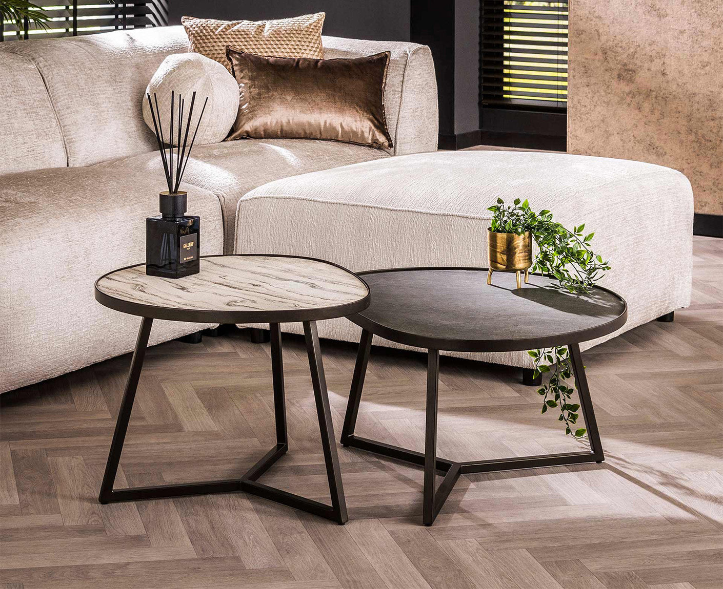 Couchtisch 2er Set Slate Dreieck / Schiefer