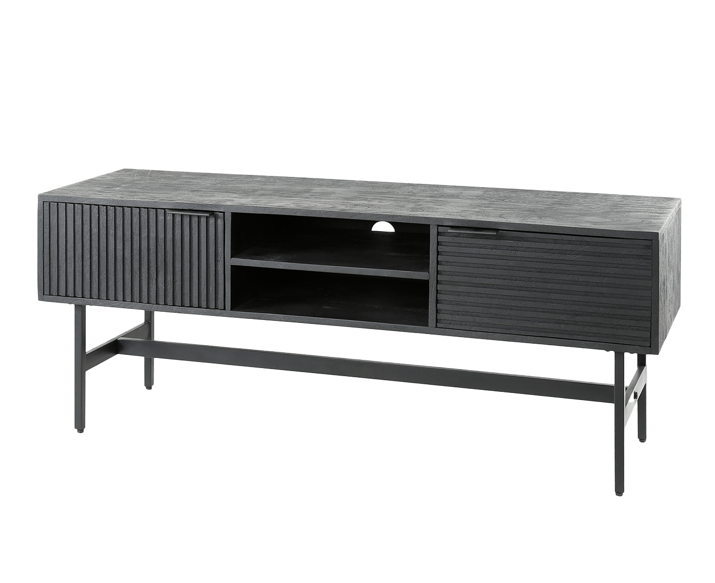 Marina TV-Lowboard Mangoholz Massiv Schwarz