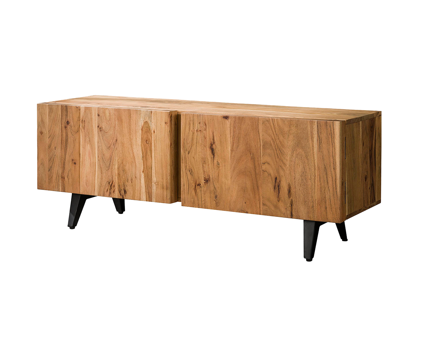 Block TV-Lowboard Akazie Massivholz Natur