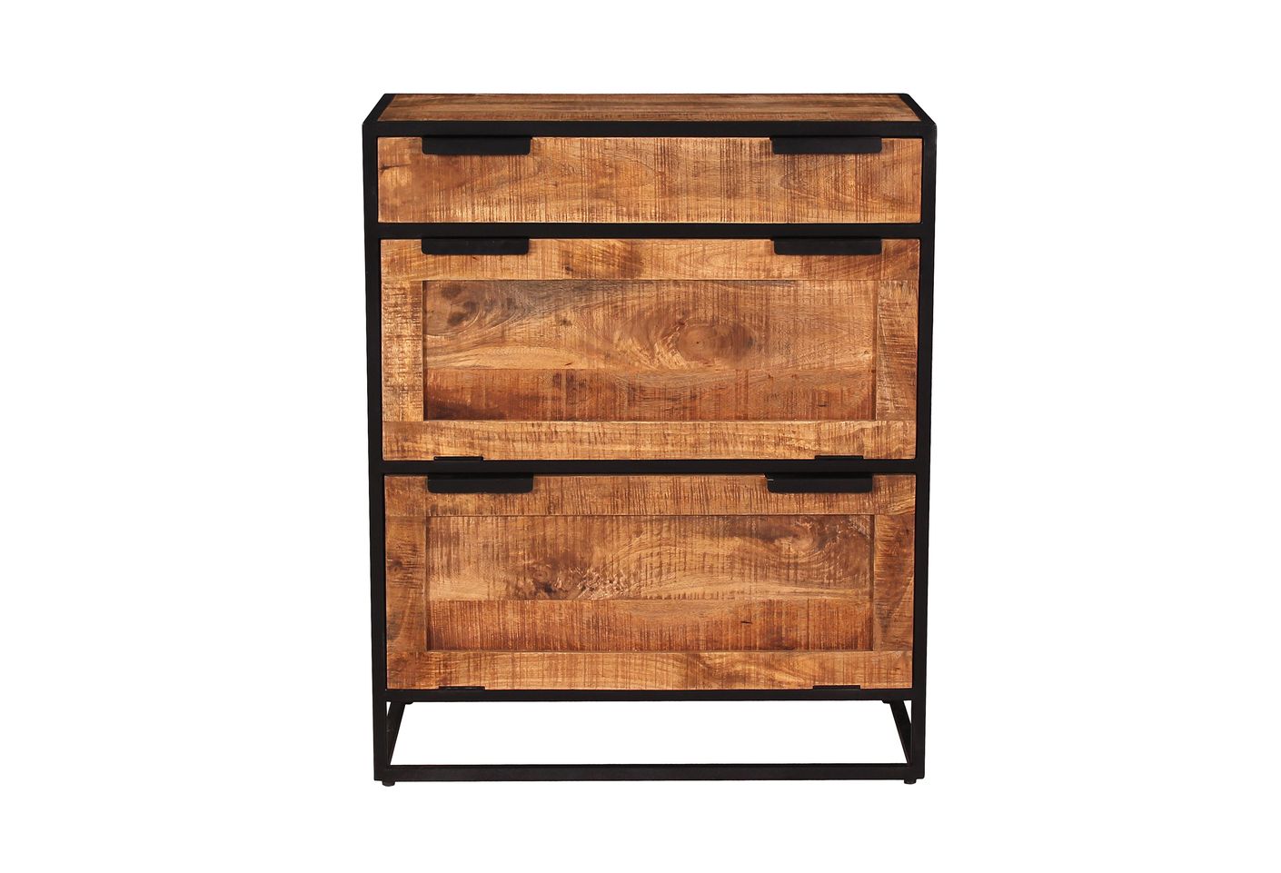 SIDNEY Schuhschrank Natur, Schwarz