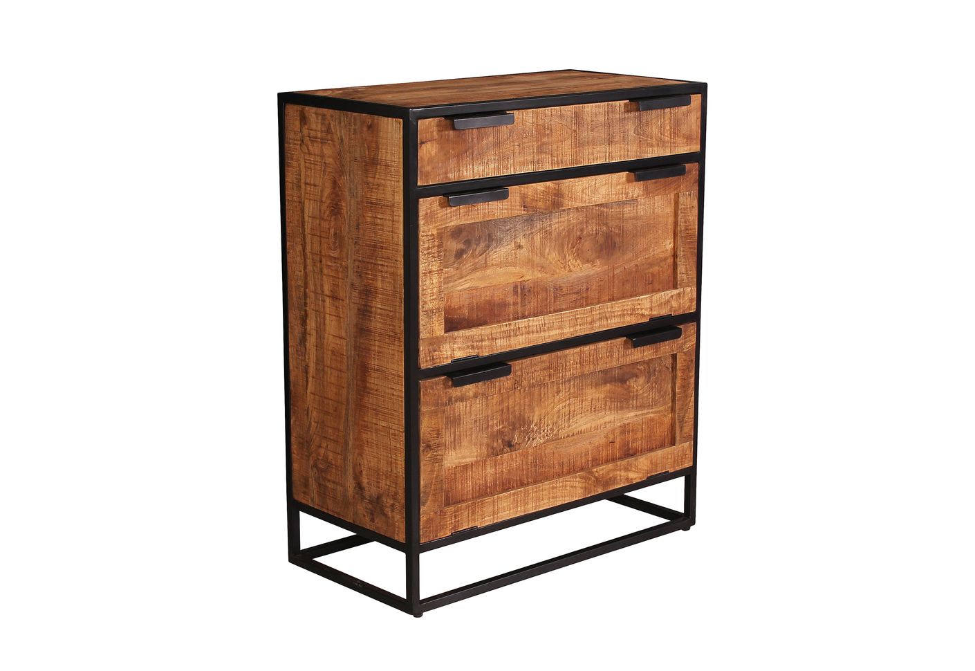 SIDNEY Schuhschrank Natur, Schwarz