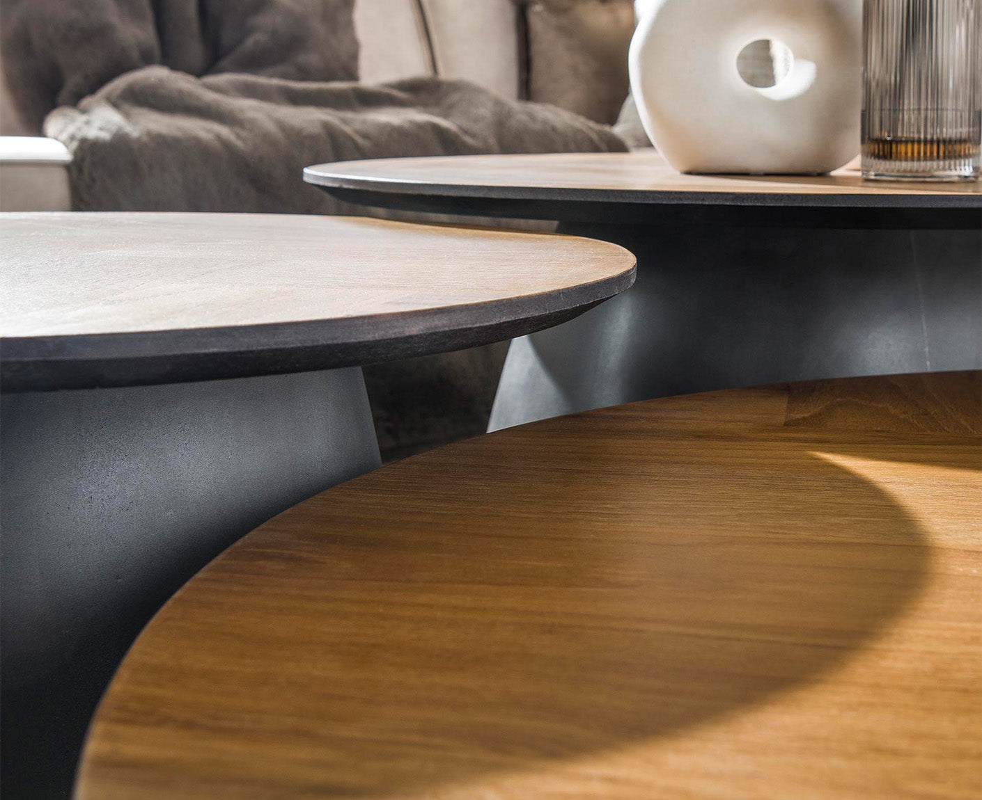Couchtisch 3er Set Infinite / Recyceltes Teakholz Furnier