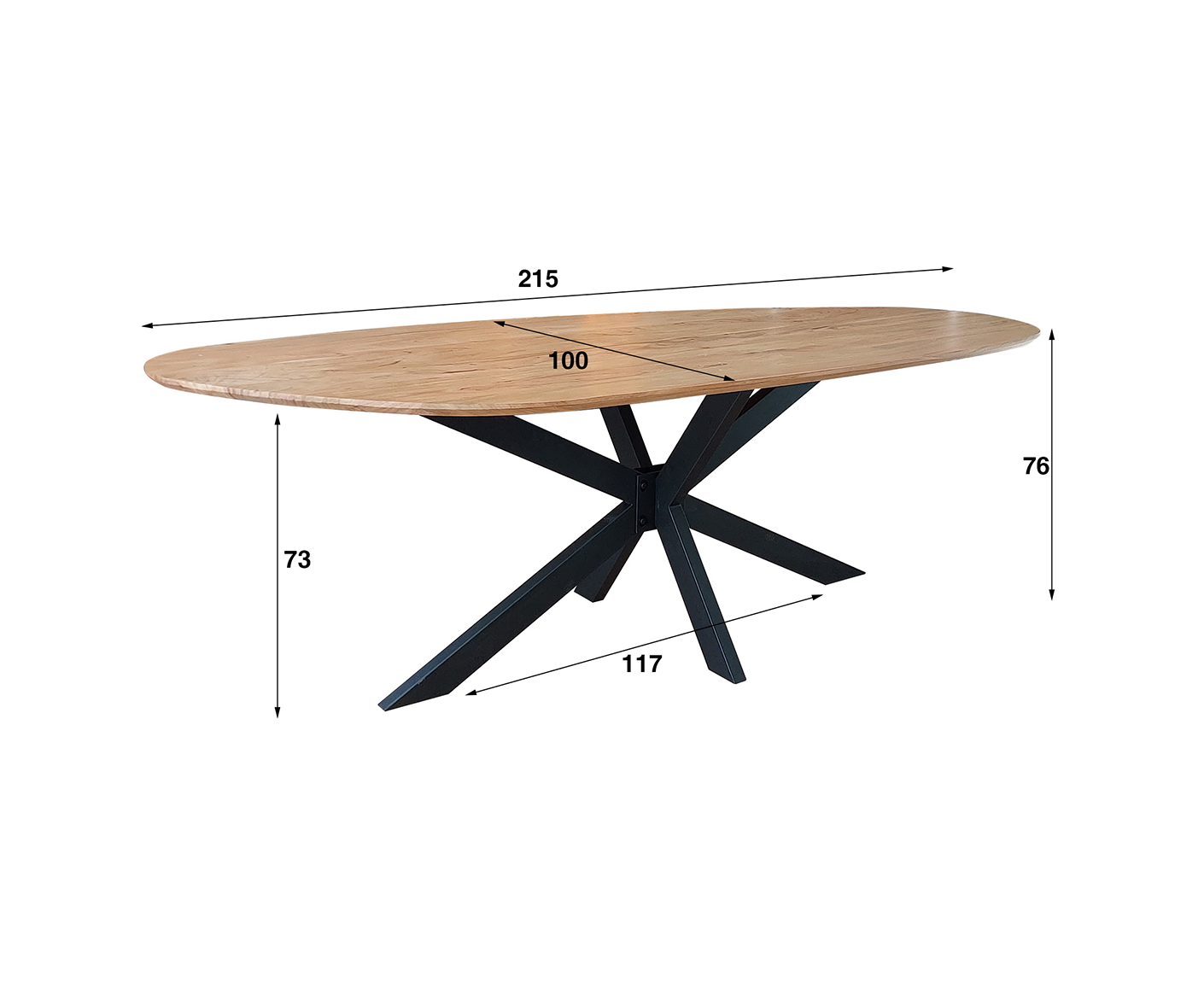 Esstisch 215 cm shaped Massiv Akazie Natur