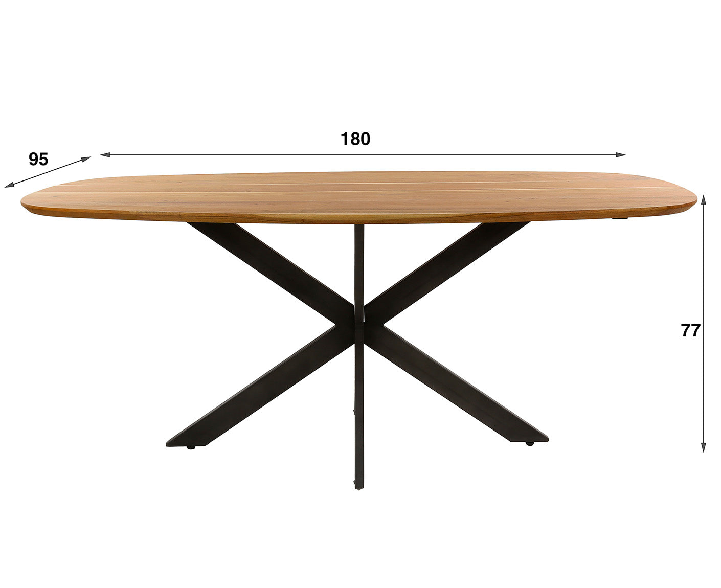 Arhus Solid Esstisch, oval, Akazie Massivholz Natur