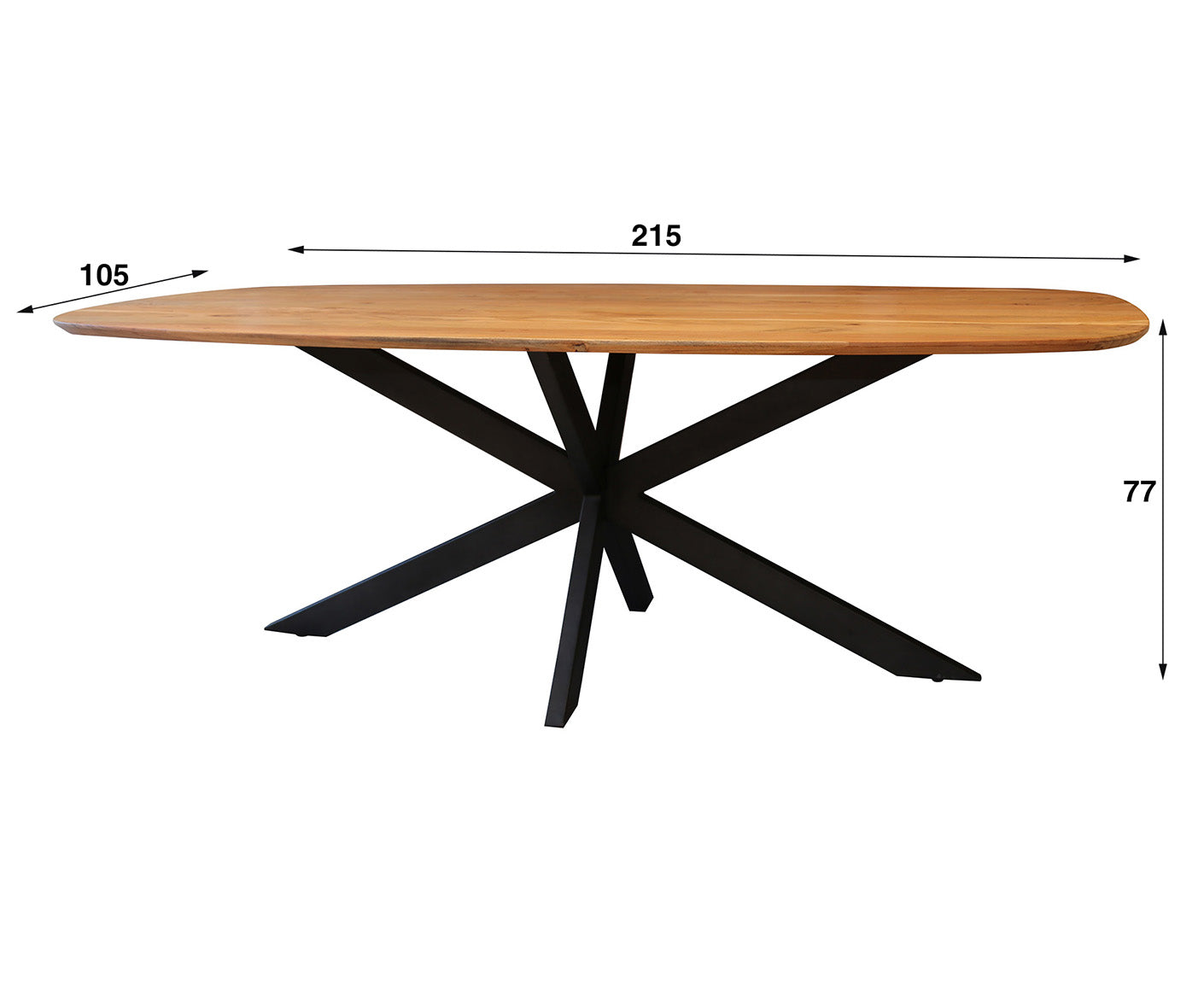 Arhus Solid Esstisch, oval, Akazie Massivholz Natur