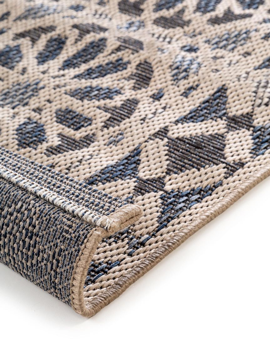 In- & Outdoor Läufer River 67x240 cm Beige / Blau
