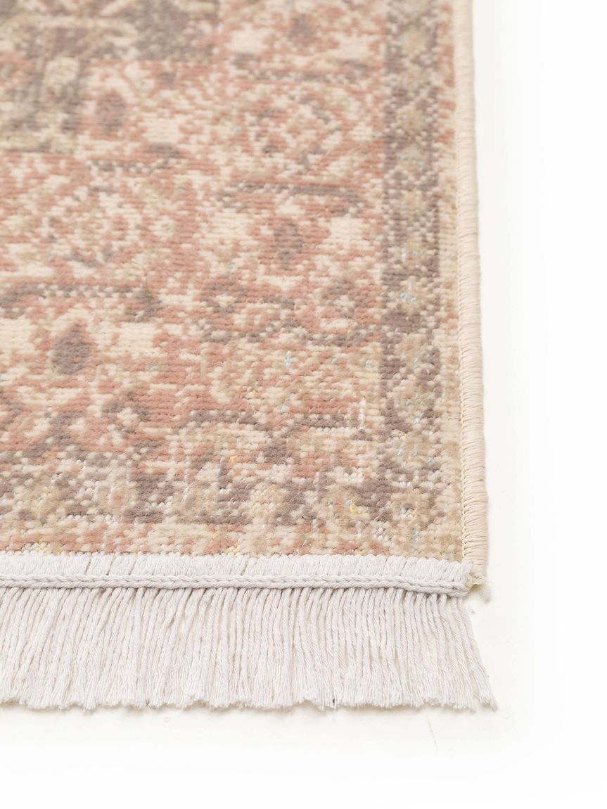 Läufer Folk 80x250 cm Beige / Grau