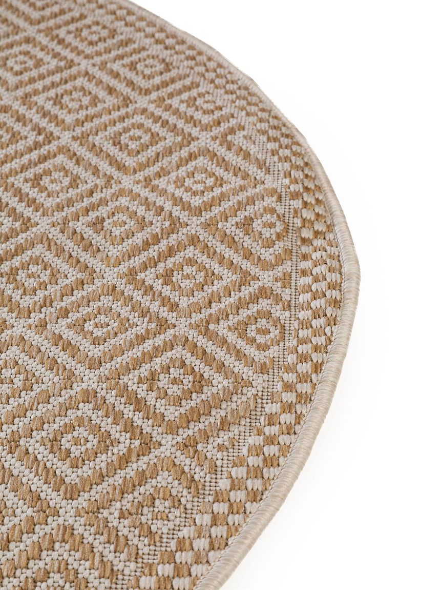 In- & Outdoor Teppich rund Cleo Creame / Beige