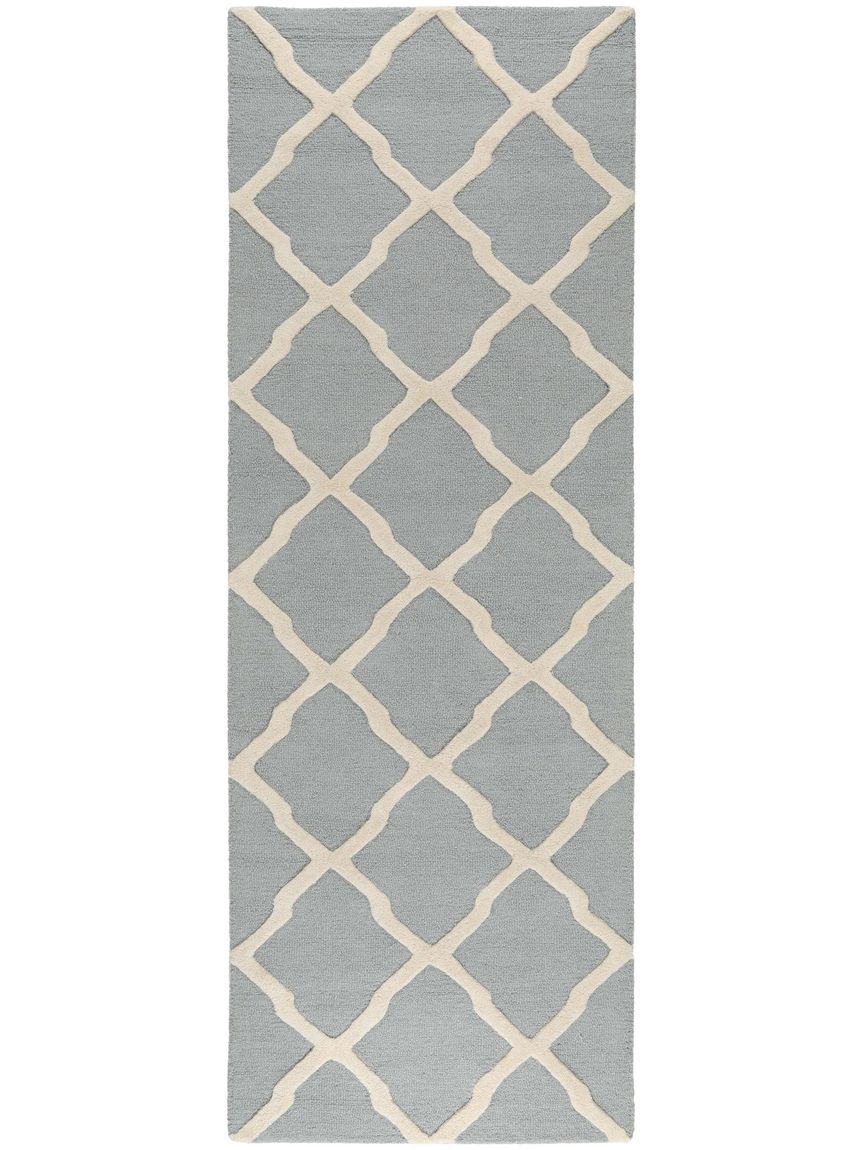 Wollteppich / Läufer Windsor 80x240 cm Hellblau