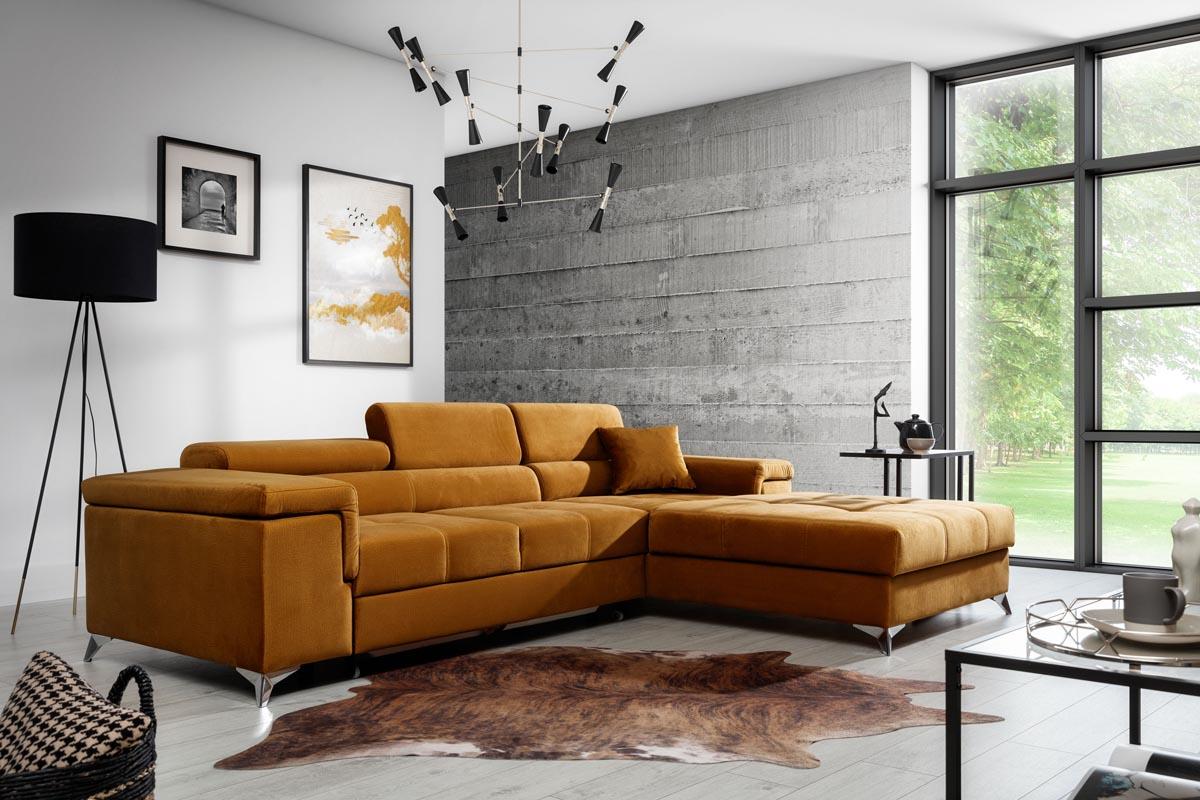 Ricardo Ecksofa 280 x 205 cm Grau (Samt)