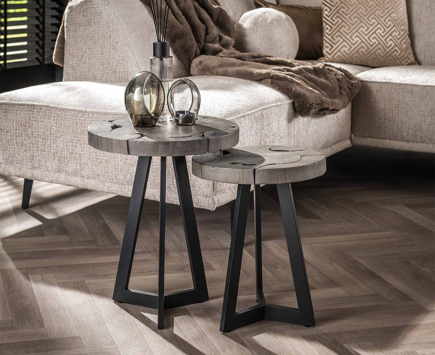 Beistelltisch 2er Set Grey Mix / Grau